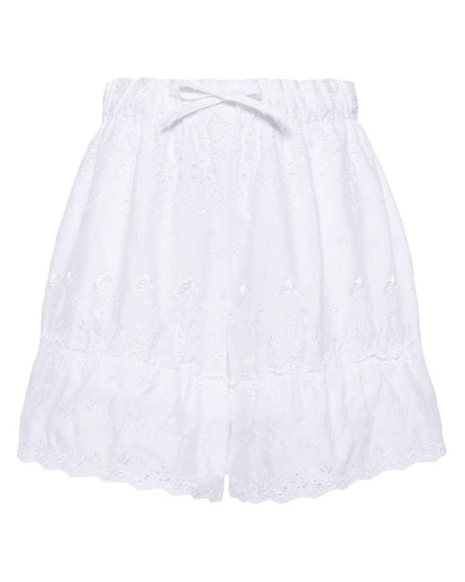 Pantalones cortos con bordado inglés Simone Rocha de color White