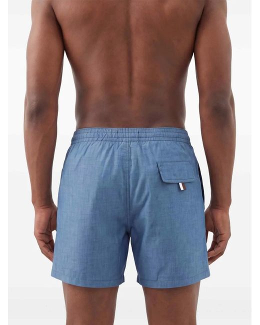 Canali Blue Drawstring Swim Shorts for men