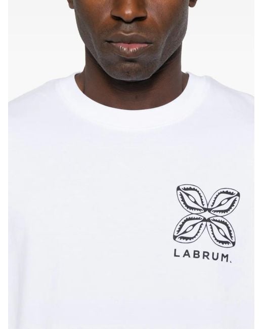LABRUM LONDON White Cowrie Shell Shell-Print T-Shirt for men