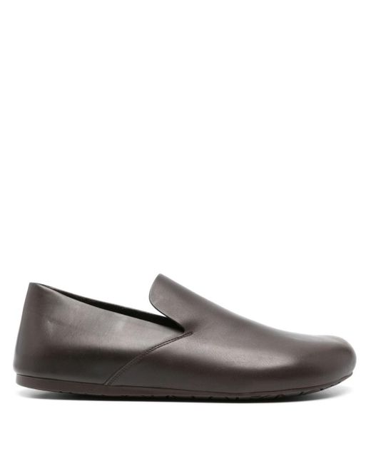 Loewe Gray Lago Leather Loafers for men