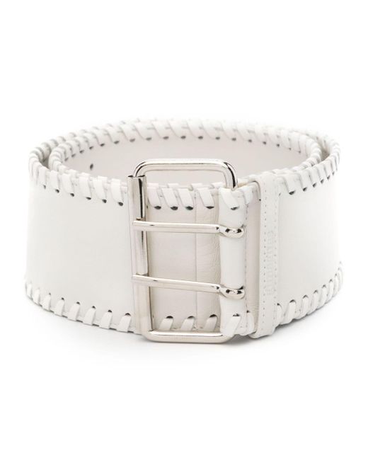 GIMAGUAS White Marta Leather Belt