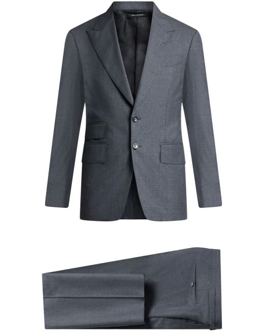 Tom Ford Blue Single-Breasted Wool Suit for men