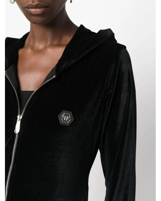 Philipp Plein Black 3D Skull Velvet Tracksuit (Set Of Two)