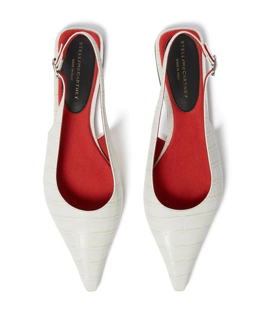 Stella McCartney Pink Elsa Cocco Alt Reptile Ballerina Shoes