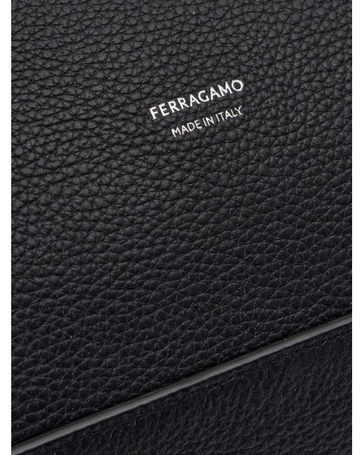 Ferragamo Black Cut-out Leather Tote Bag for men