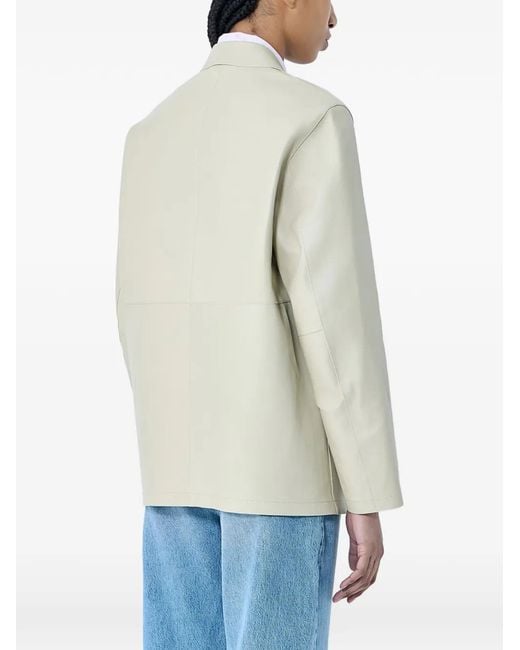 Totême Natural Single-Breasted Leather Blazer