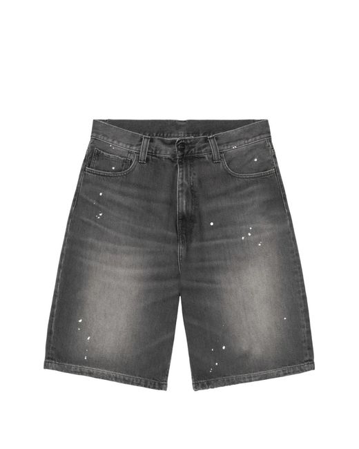 Carhartt Gray Landon Paint-Splatter Washed Shorts for men