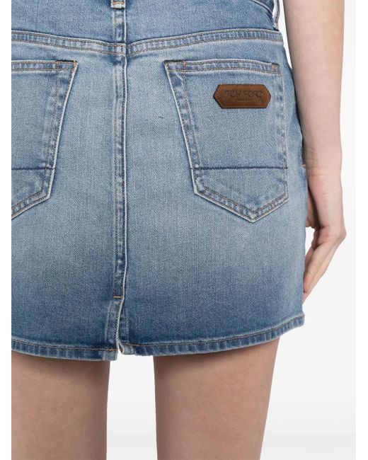 Tom Ford Blue Denim Skirt