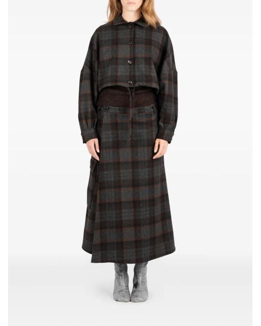 Societe Anonyme Black Checked Wool Jacket