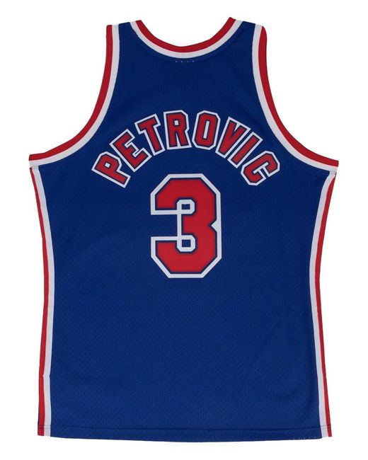Maillot Drazen Petrovic New Jersey Nets 1992-93 Mitchell & Ness pour homme en coloris Blue
