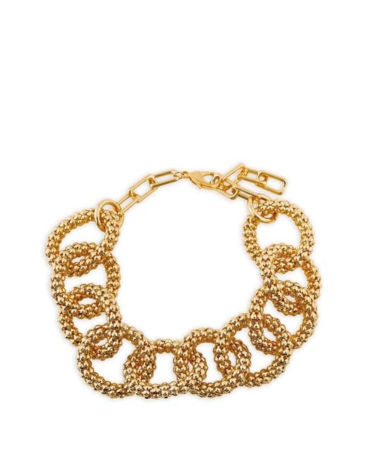 Aqua Girl Metallic Textured-Link Collar Necklace