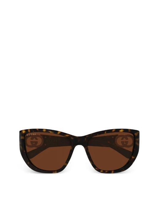 Gucci Brown Interlocking G Cat-Eye Sunglasses