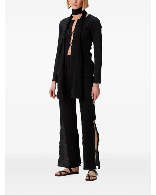 Anim Black Malaika Side-Slit Trousers