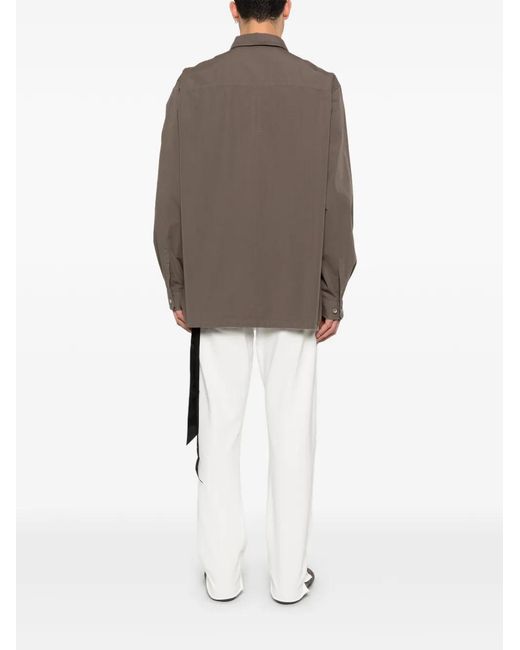 Rick Owens Brown Jumbo Cotton Shirt With Chest Pockets For for men