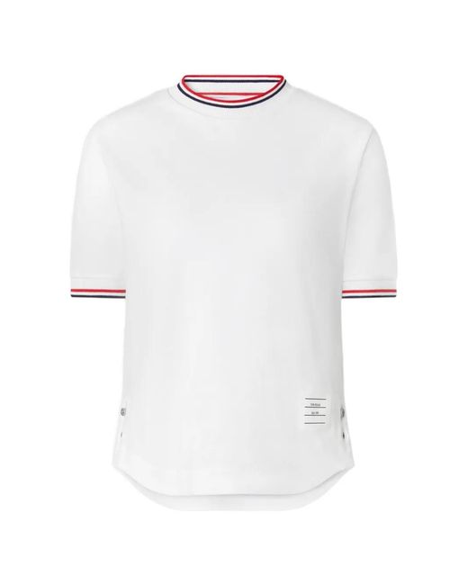 Thom Browne White T-Shirt Rwb Tipping