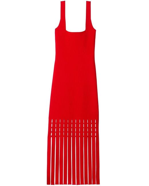 St. John Eyeletknit Maxi Dress in Red Lyst