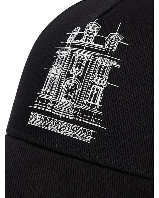 Karl Lagerfeld Black Maison De Karl Sketch Cap for men