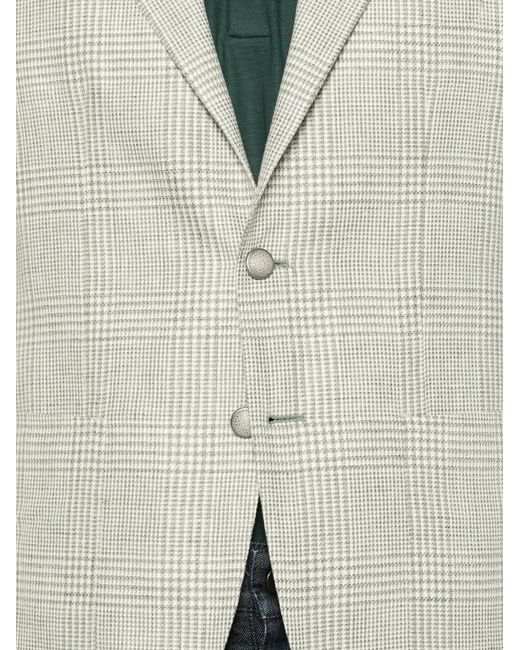 Tagliatore White Check-Pattern Blazer for men