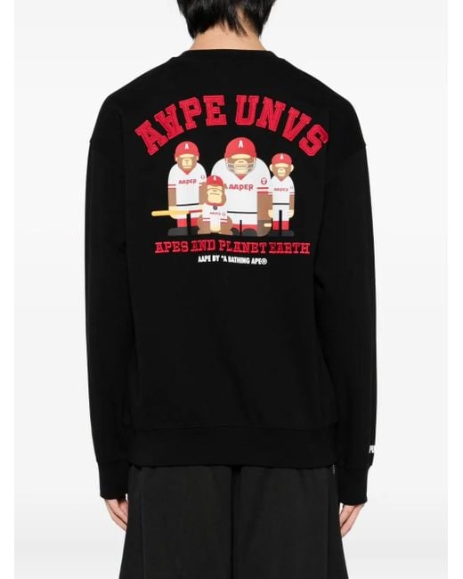 メンズ Aape By A Bathing Ape ロゴ スウェットシャツ Black