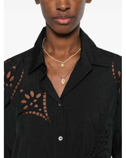 Camisa Bilya con bordado inglés Isabel Marant de color Black