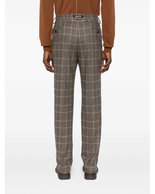Karl Lagerfeld Gray Checked Wool Trousers for men