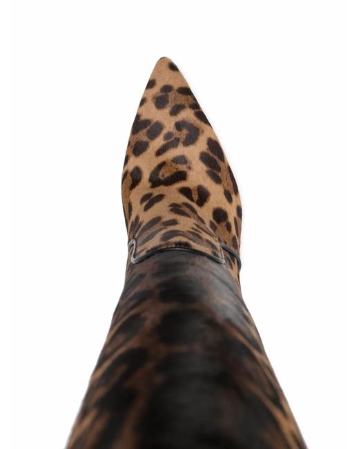 Scarosso Brown X Brian Atwood Carra Leopard-Print Boots