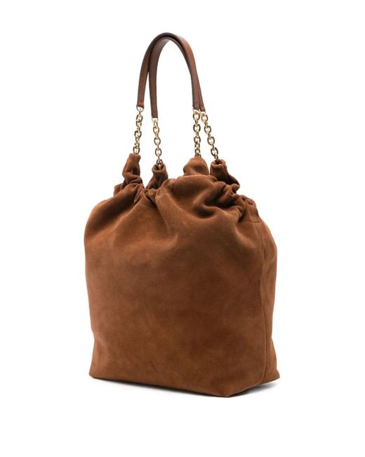DeMellier London Brown Miami Suede Shoulder Bag