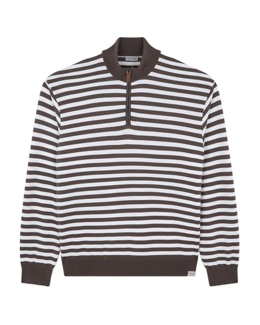 Paul & Shark Gray Stripe-Pattern Sweatshirt for men