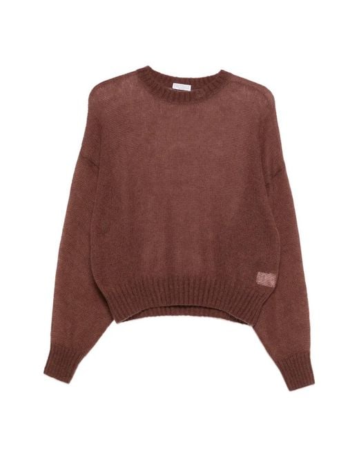 Brunello Cucinelli Brown Crew-Neck Sweater
