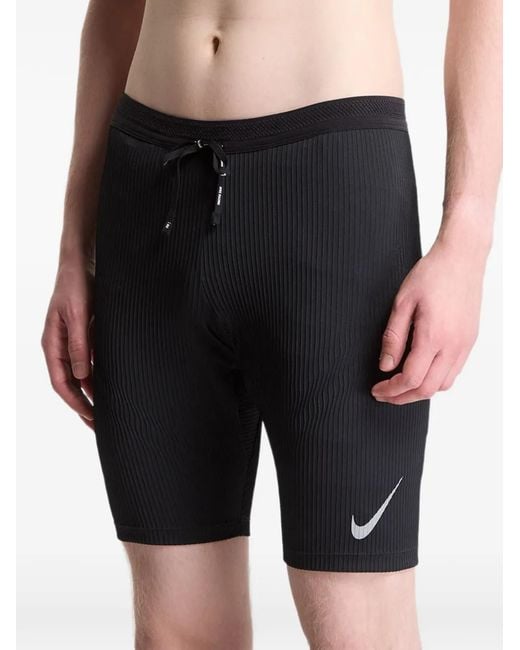 Nike Black Aeroswift Dri-Fit Adv Brief-Lined 1/2 Length Running Tights for men