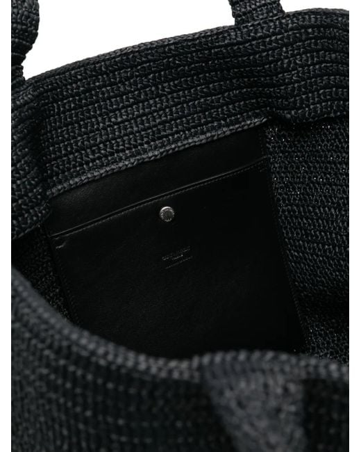 Saint Laurent Black Raffia Tote Bag