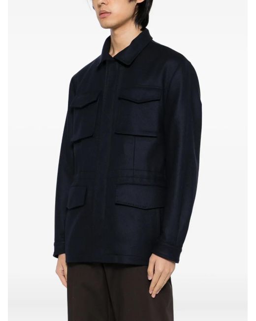 Kiton Blue Cashmere Jacket for men