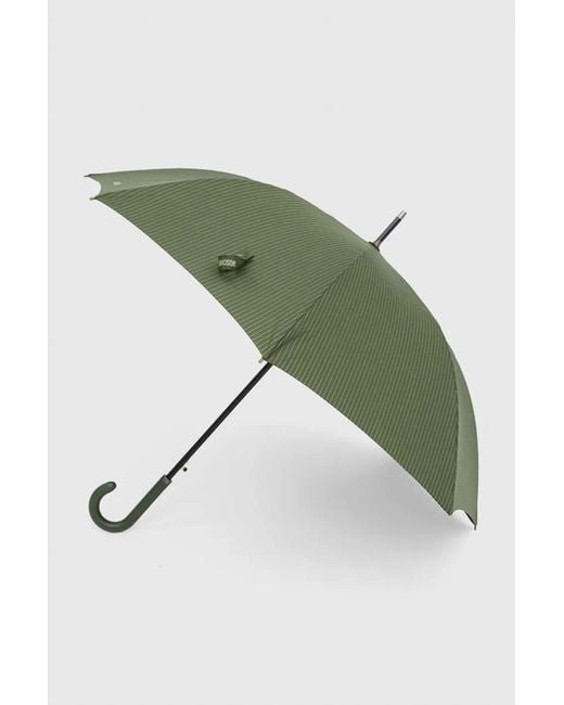 Moschino White Pinstripe-Pattern Umbrella