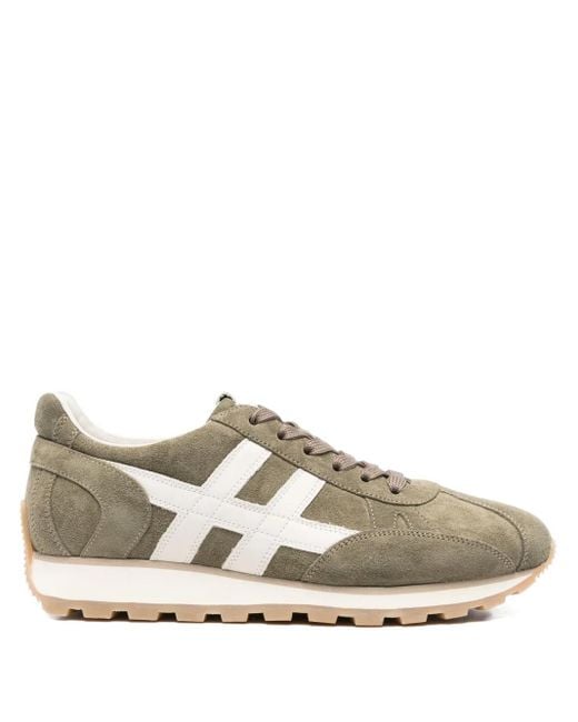 Hogan White 86Er Suede Leather H-Stripe Sneakers for men