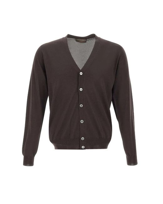 FILIPPO DE LAURENTIIS Gray V-Neck Button-Up Cardigan for men