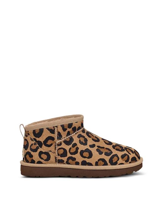 Ugg Brown Leopard-Print Ankle Boots