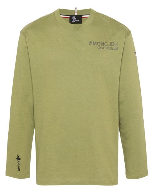 3 MONCLER GRENOBLE Sweatshirt mit Logo-Applikation in Green für Herren