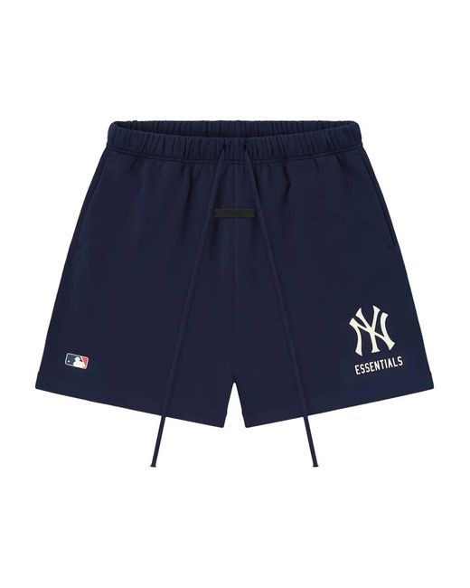 Fear Of God Blue X Mlb Yankees Elasticated Logo Shorts for men