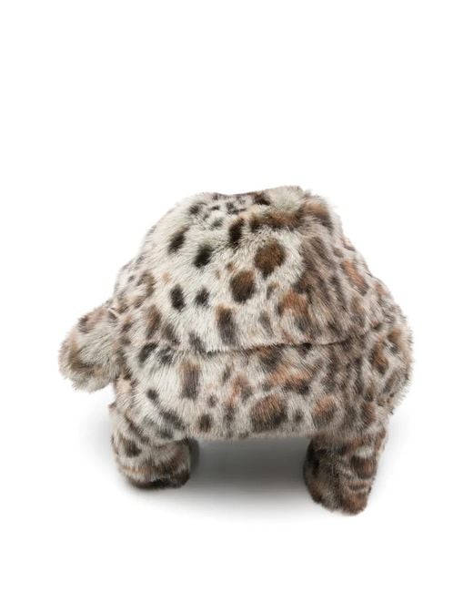 Ruslan Baginskiy Gray Leopard-Print Trapper Hat