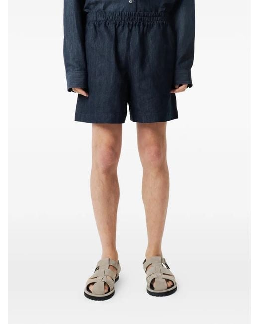 Studio Nicholson Elio Elastische Shorts in het Blue voor heren