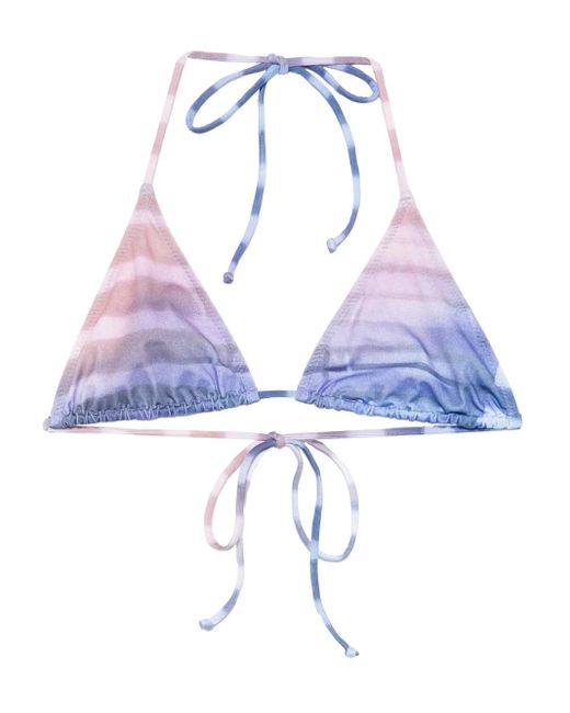 Jean Paul Gaultier Blue Tie-Dye Triangle Bikini Top
