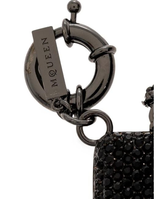 McQueen Black Knuckle Clutch Charm Bag Charm