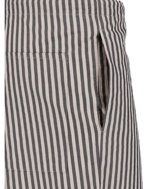 Kaptain Sunshine Gray Striped Drawstring Trousers for men