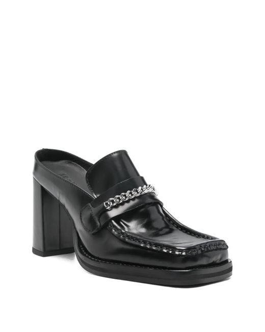 Martine Rose Square-Toe Chain Mules in Black | Lyst