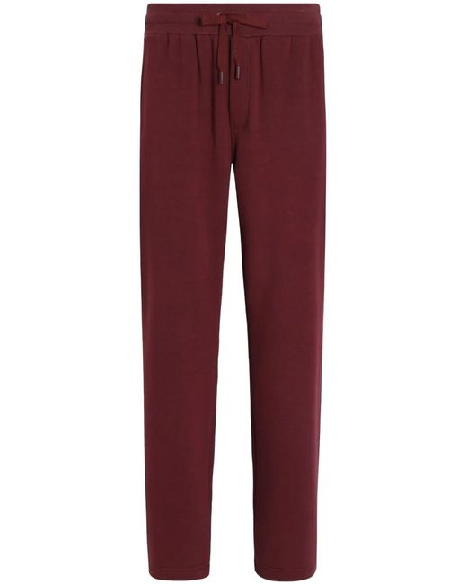 Dolce & Gabbana Red Logo-Detail Track Pants for men