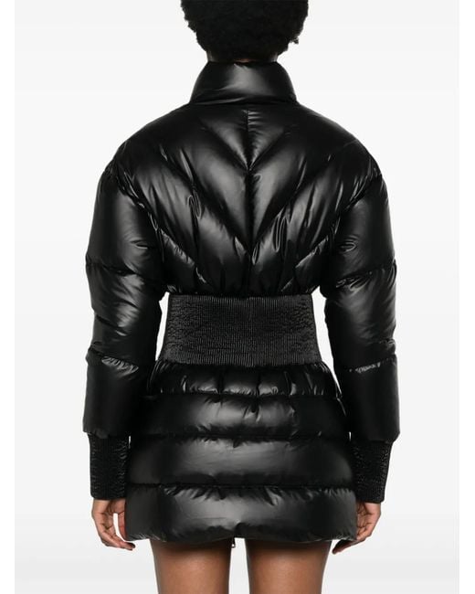 Versace Jeans Couture Black Baroque-Buckle Padded Jacket