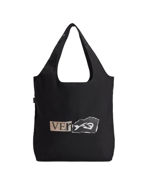 Y-3 Black Logo Tote Bag