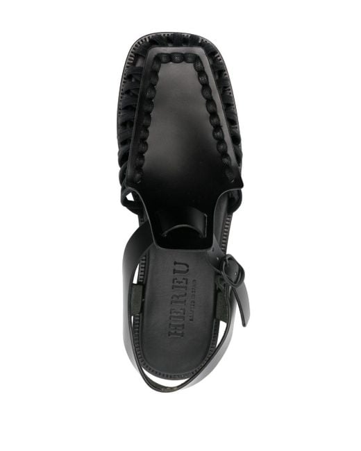 Hereu Black Alaro Leather Sandals