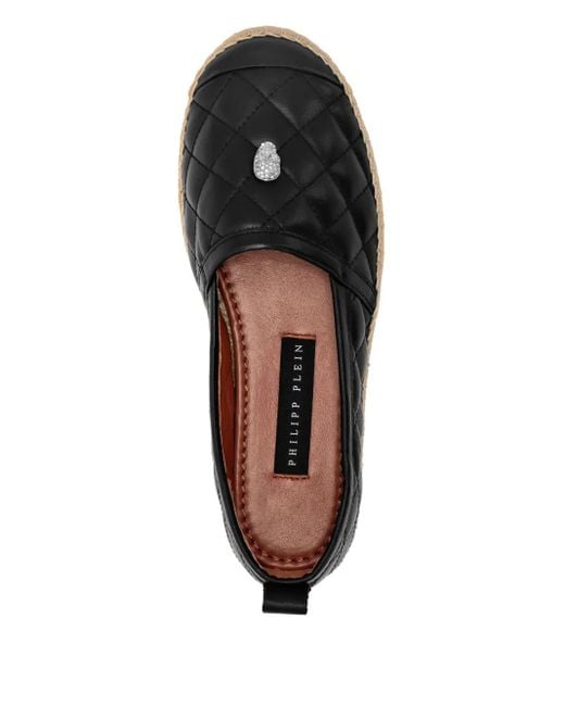 Philipp Plein Black Quilted Espadrilles