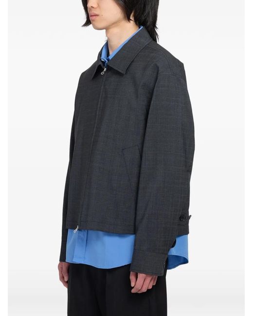 mfpen Blue Mail Checked Jacket for men